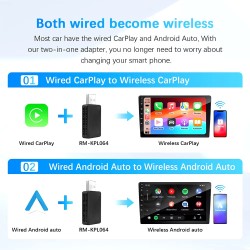 2in1 Bedraad Naar Draadloze Carplay Android Auto Adapter Voor Oem